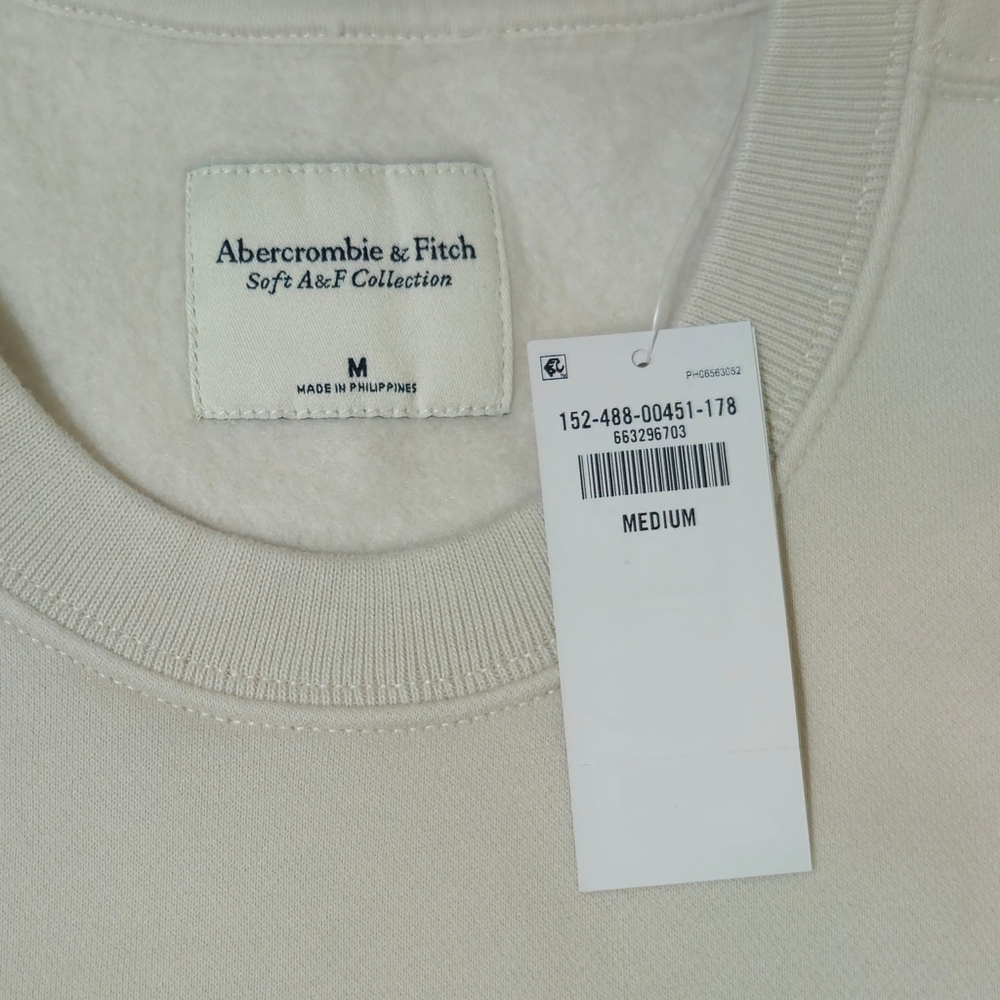 Abercrombie Horses Sunday Sweatshirt Crew Oversized Medium, Large Cream 🐎 - Picture 5 of 6